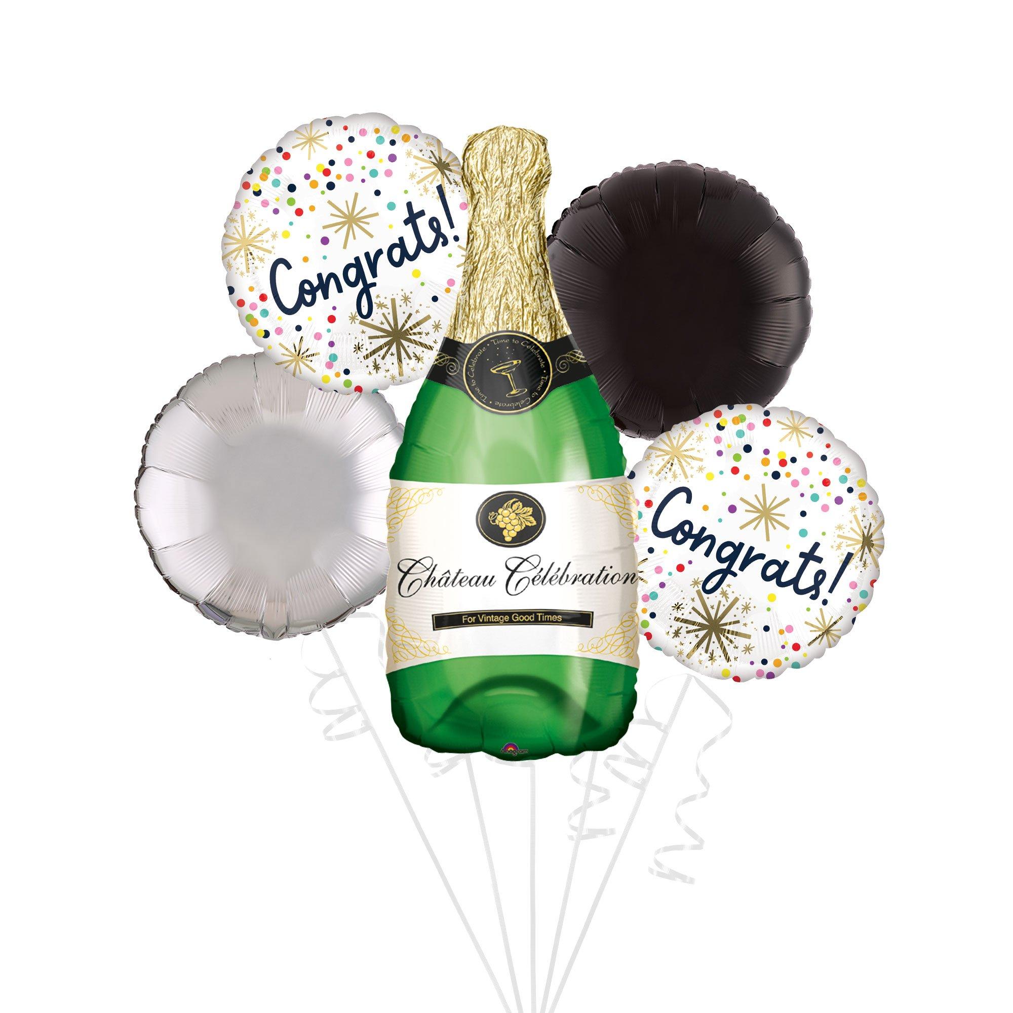 Bubbly Wine Congrats Foil Balloon Bouquet